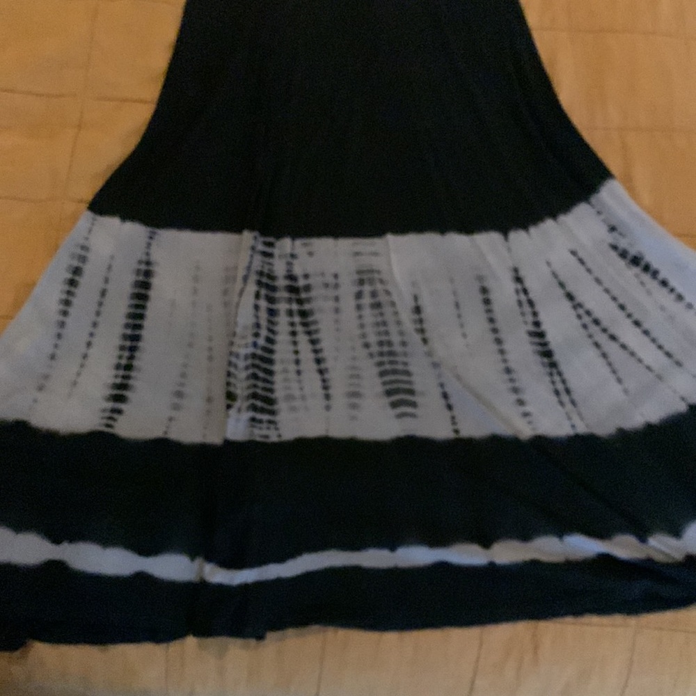 Maxi Elastic Waist BLUE Knit SKIRT with Tie Dyed Detail EUC - Picture 13 of 16